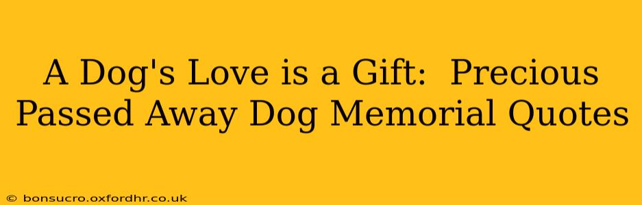 A Dog's Love is a Gift:  Precious Passed Away Dog Memorial Quotes