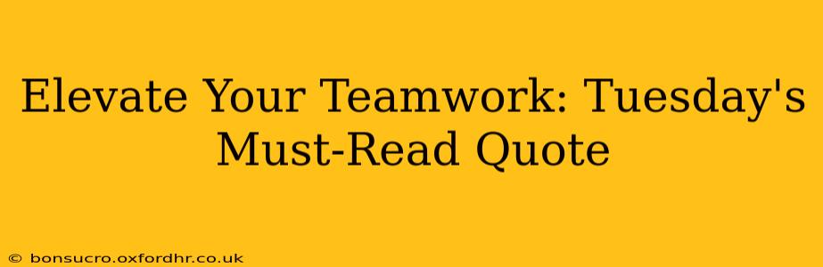 Elevate Your Teamwork: Tuesday's Must-Read Quote