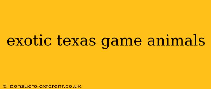 exotic texas game animals