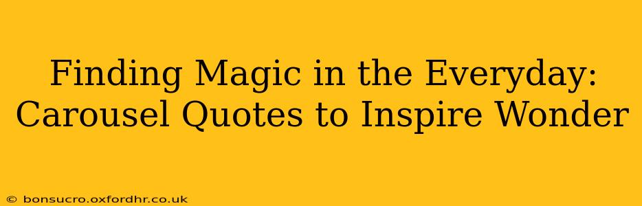 Finding Magic in the Everyday: Carousel Quotes to Inspire Wonder